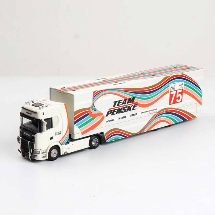 [Preorder] Kengfai &amp; MAXWELL 1:64 Scania S730 V8 Double-Deck Enclosed Wing-Body Transporter (2 Versions)