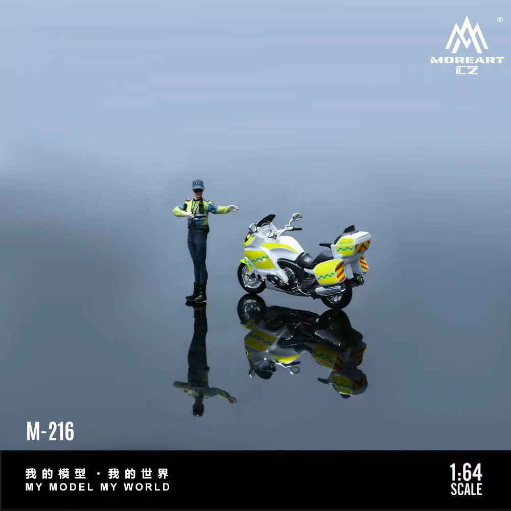 [Preorder] MoreArt 1:64 BMW POLICE MOTORCYCLE FEMALE RIDING POLICE DOLL SET B MO222216