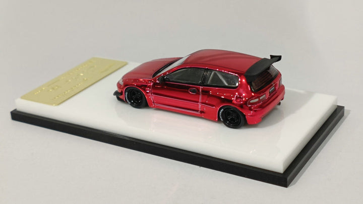 Model Collect 1:64 Honda Civic EG6 Rocket Bunny - Chrome Red