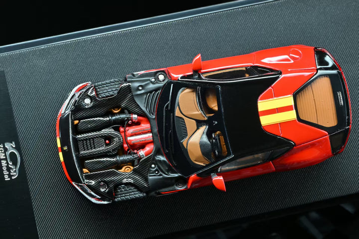 [Preorder] 7CM Model 1:64 Prancing Horse 12 Cilindri Rosso Corsa Giallo Modena Racing Livery Stripe
