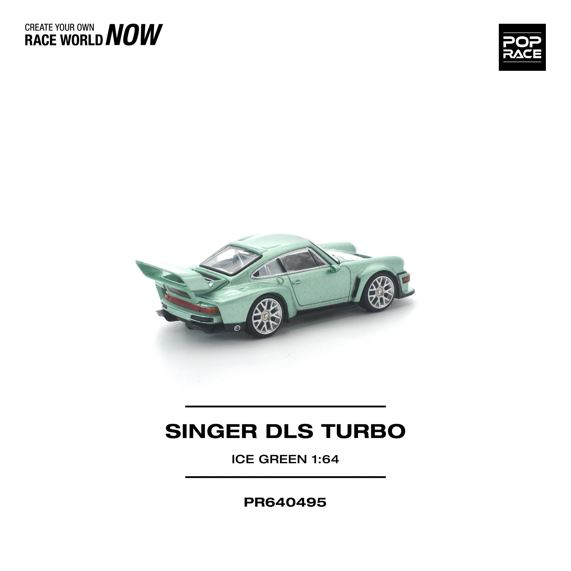 Preorder] POPRACE 1:64 Porsche SINGER DLS TURBO ICE GREEN PR640495