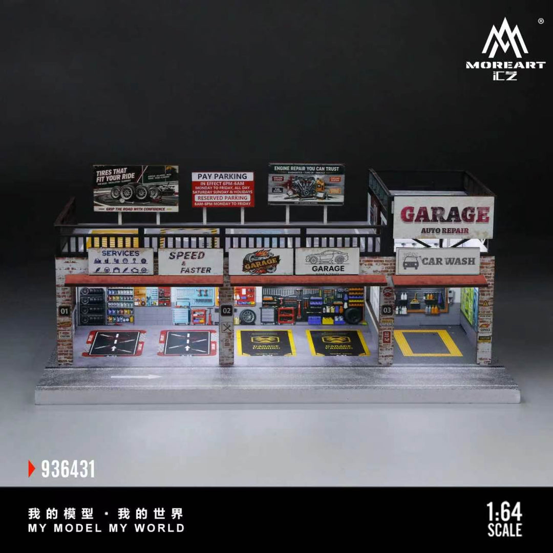 [Preorder] MoreArt 1:64 AMERICAN-STYLE CAR REPAIR SHOP MO936431