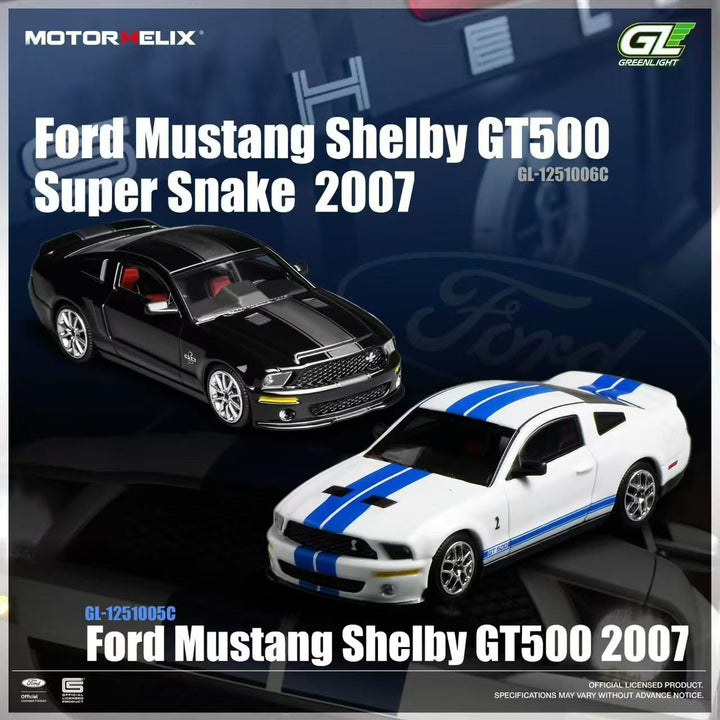 [Preorder] MOTORHELIX x Greenlight 1:64 Ford Mustang Shelby GT500 2007 (2 Colours)