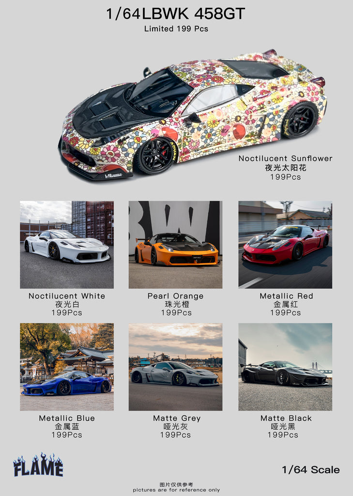 1/64 Flame LB WORKS フェラーリ 458 GTメタリックブルー メタリック