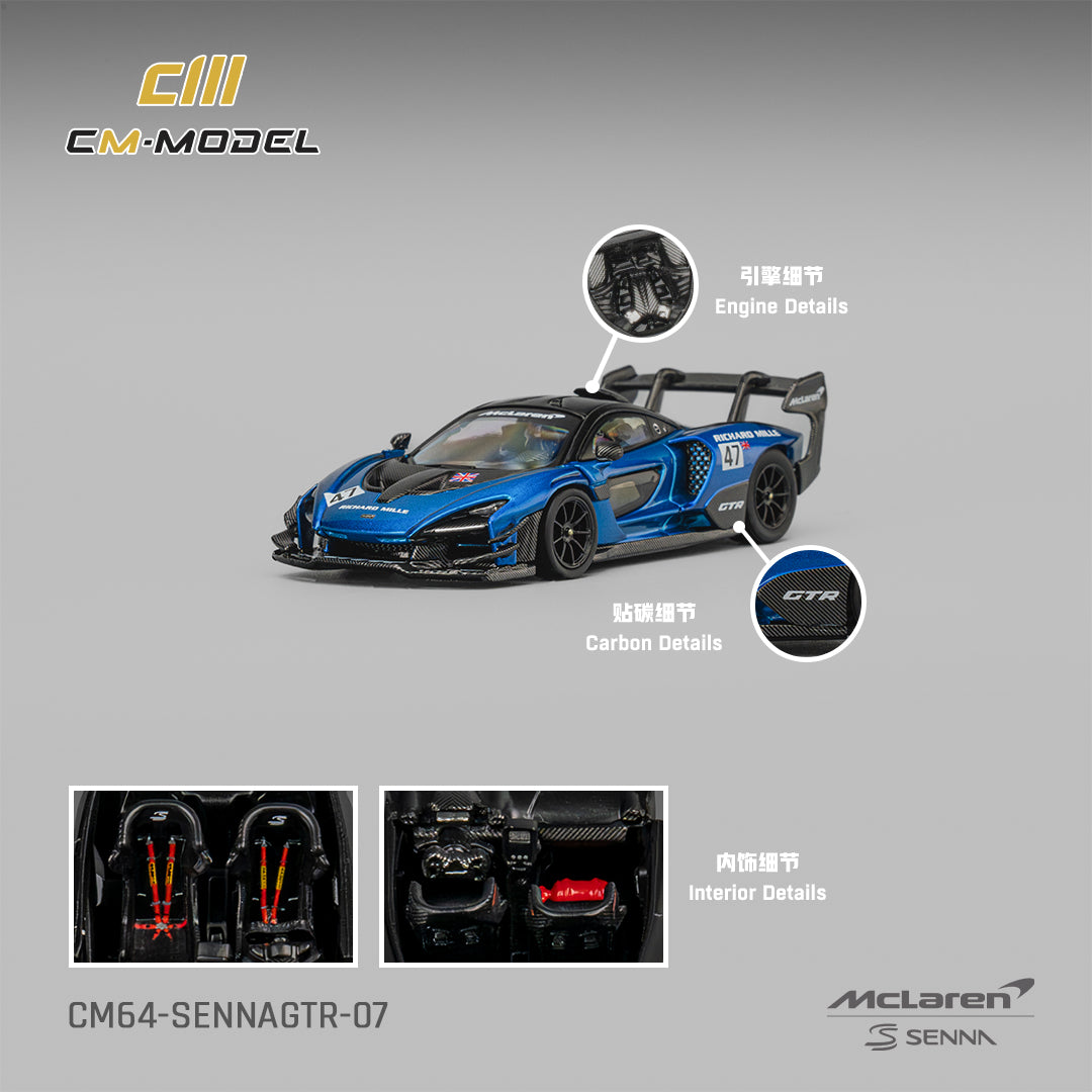 [Preorder] CM Model 1:64 Mclaren SennaGTR Metallic Blue 47# CM64-SennaGTR-07