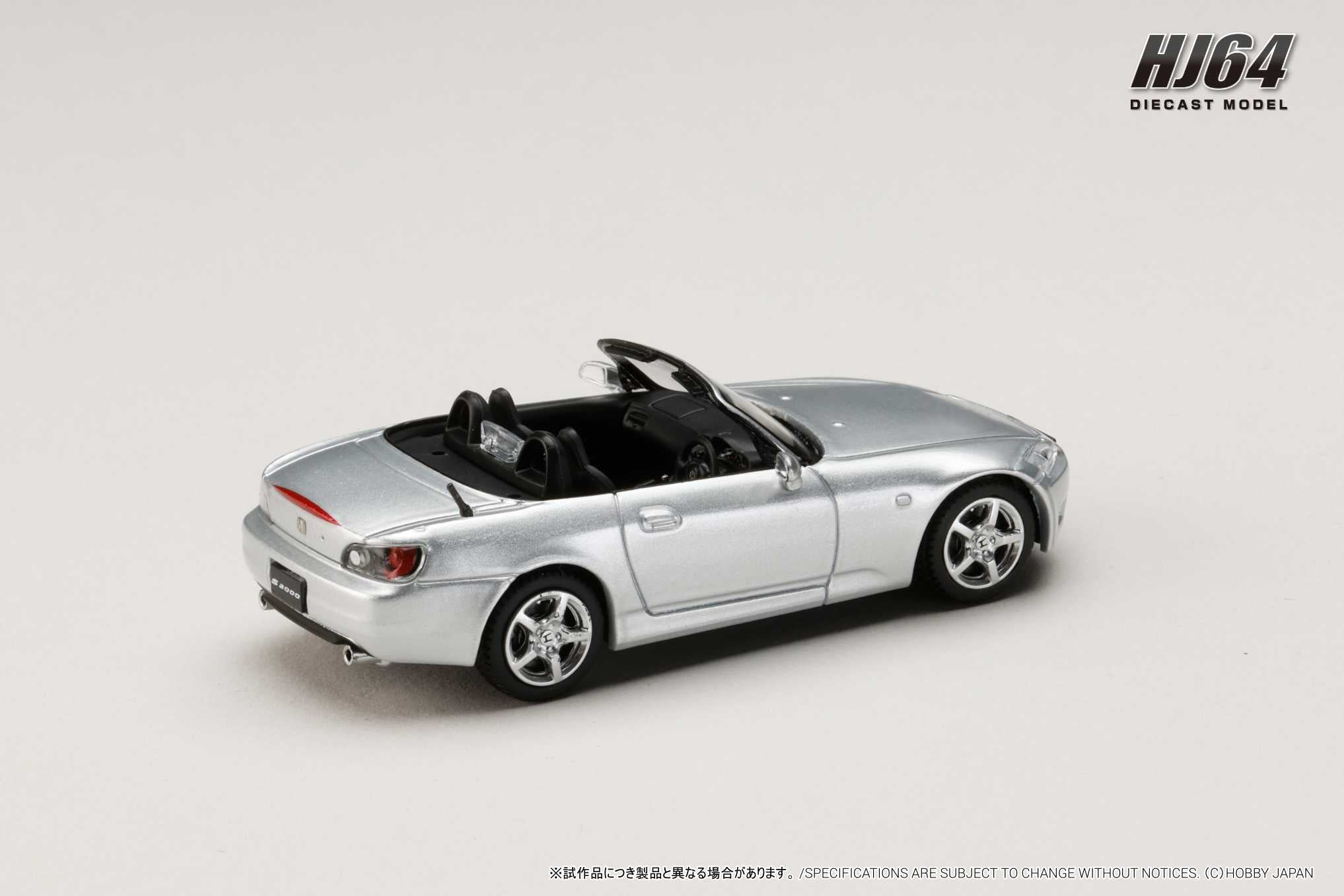 ミニカー 1/43 Wits Honda S2000 TypeS Preorder] Hobby Japan 1:64 Honda S2000 AP1 (2 Colours) HJ642020AS