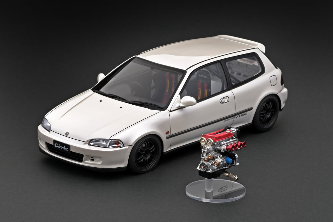 Ignition Model 1:18 Honda CIVIC (EG6) Pearl White With B16A Engine