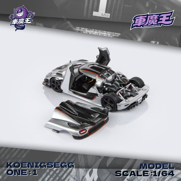 [Preorder] DEMON KING AUTO 1:64 Koenigsegg ONE:1 Silver
