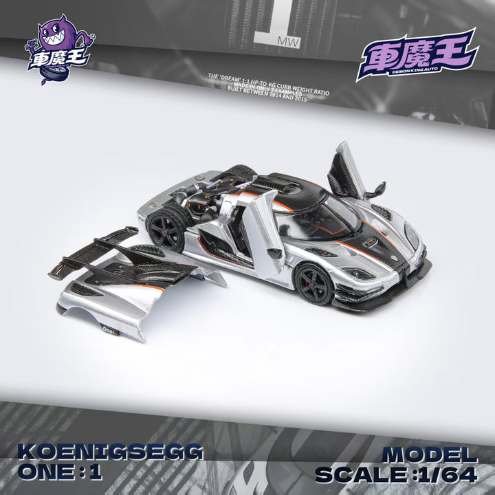 [Preorder] DEMON KING AUTO 1:64 Koenigsegg ONE:1 Silver