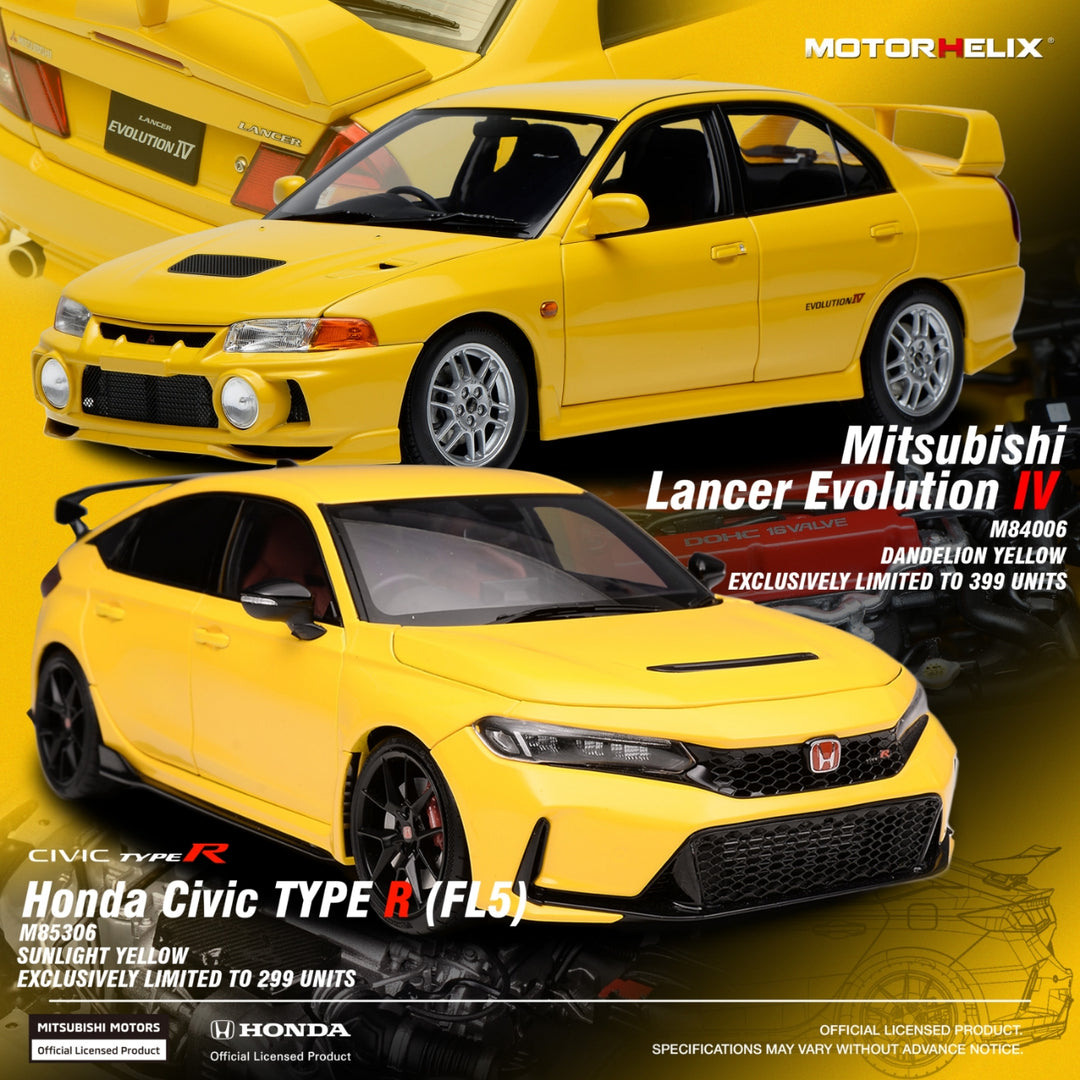 Motorhelix 1:18 Honda Civic Type R(FL5) SUNLIGHT YELLOW – Horizon Diecast