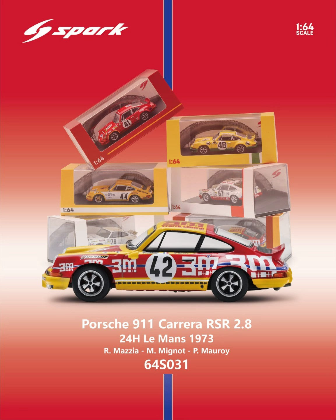 Preorder] Spark 1:64 Porsche 911 Carrera RSR (7 Colours) 64S020