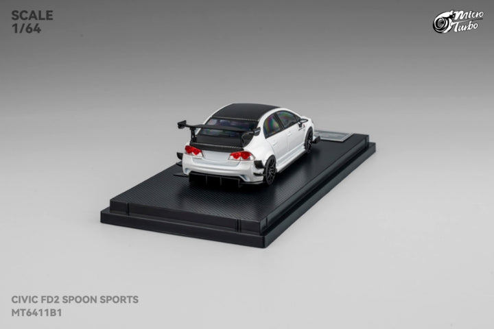 [Preorder] Microturbo 1:64 Honda Civic FD2 Spoon Metallic White MT6411B1