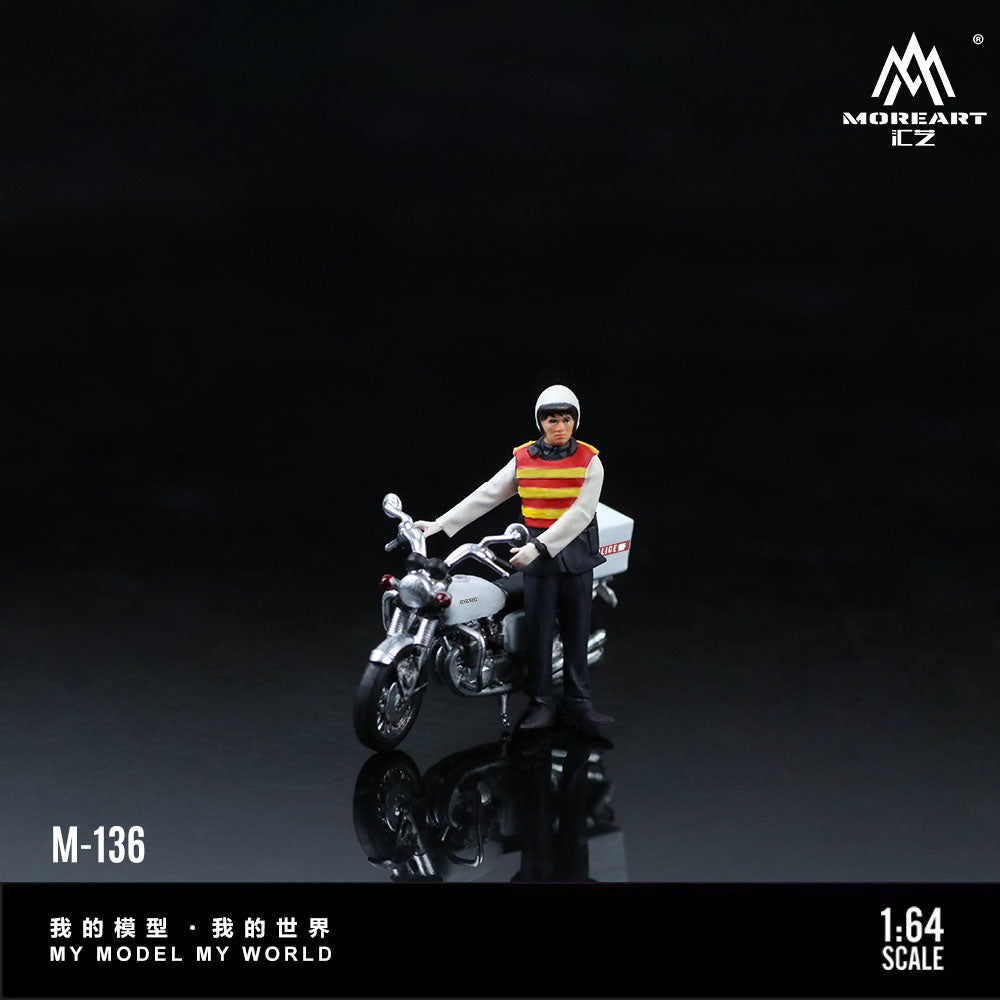 [Preorder] MoreArt 1:64 SALUTE TO CLASSICS HONG KONG TRAFFIC POLICE MOTORCYCLE DOLL MO222136