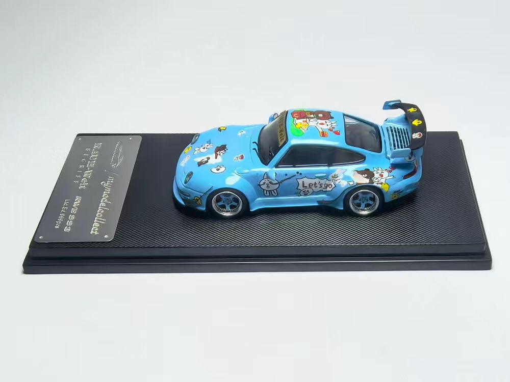 [Preorder] Model Collect 1:64 Porsche RWB993 High Wing Line Friends Cartoon Blue Livery MC640023I