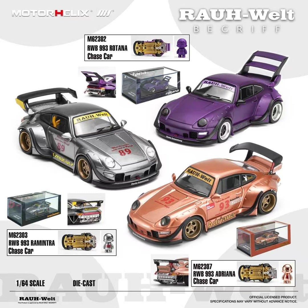[Preorder] MOTORHELIX 1:64 Porsche RWB 993 (3 Colours) M62302/M62303/M62307