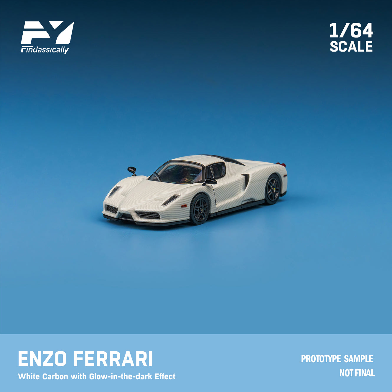 801-232 ACE 1/64 フェラーリ Ferrari ENZO ホワイト Finclassically 1:64 Enzo Ferrari White Carbon with Glow-in