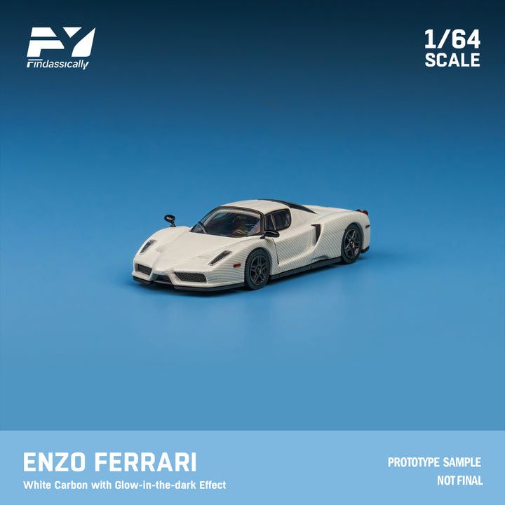 [Preorder] Finclassically 1:64 Enzo Ferrari White Carbon with Glow-in-the-dark Effect