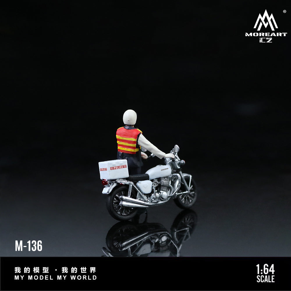 [Preorder] MoreArt 1:64 SALUTE TO CLASSICS HONG KONG TRAFFIC POLICE MOTORCYCLE DOLL MO222136