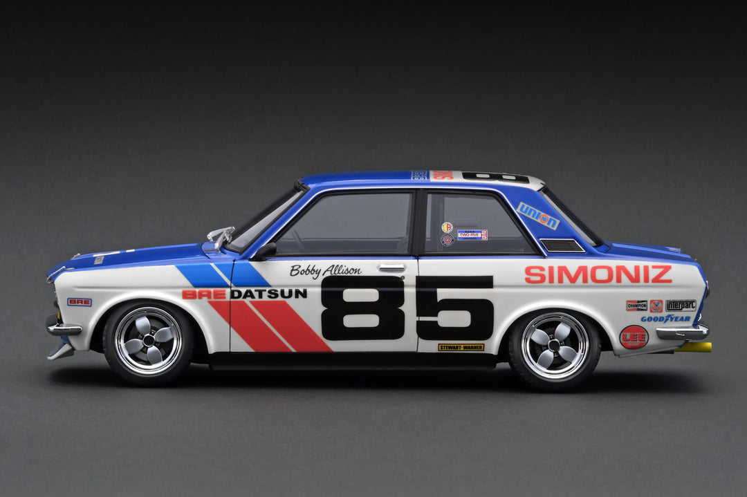 [Preorder] Ignition Model 1:18 Datsun Bluebird (510) White/Blue #85 IG3309