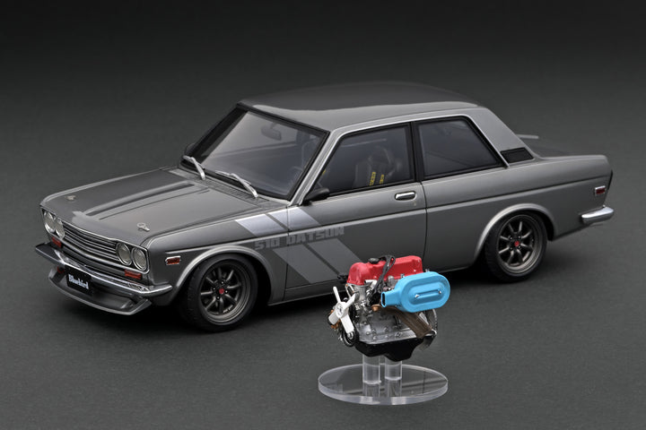 [Preorder] Ignition Model 1:18 Datsun Bluebird (510) Gun Metallic With L16 Engine