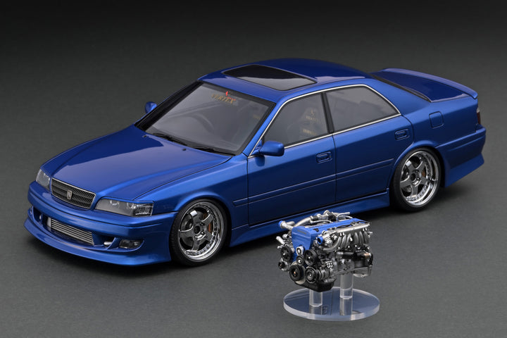 [Preorder] Ignition Model 1:18 VERTEX JZX100 Chaser Blue Metallic With 1JZ Engine IG3319