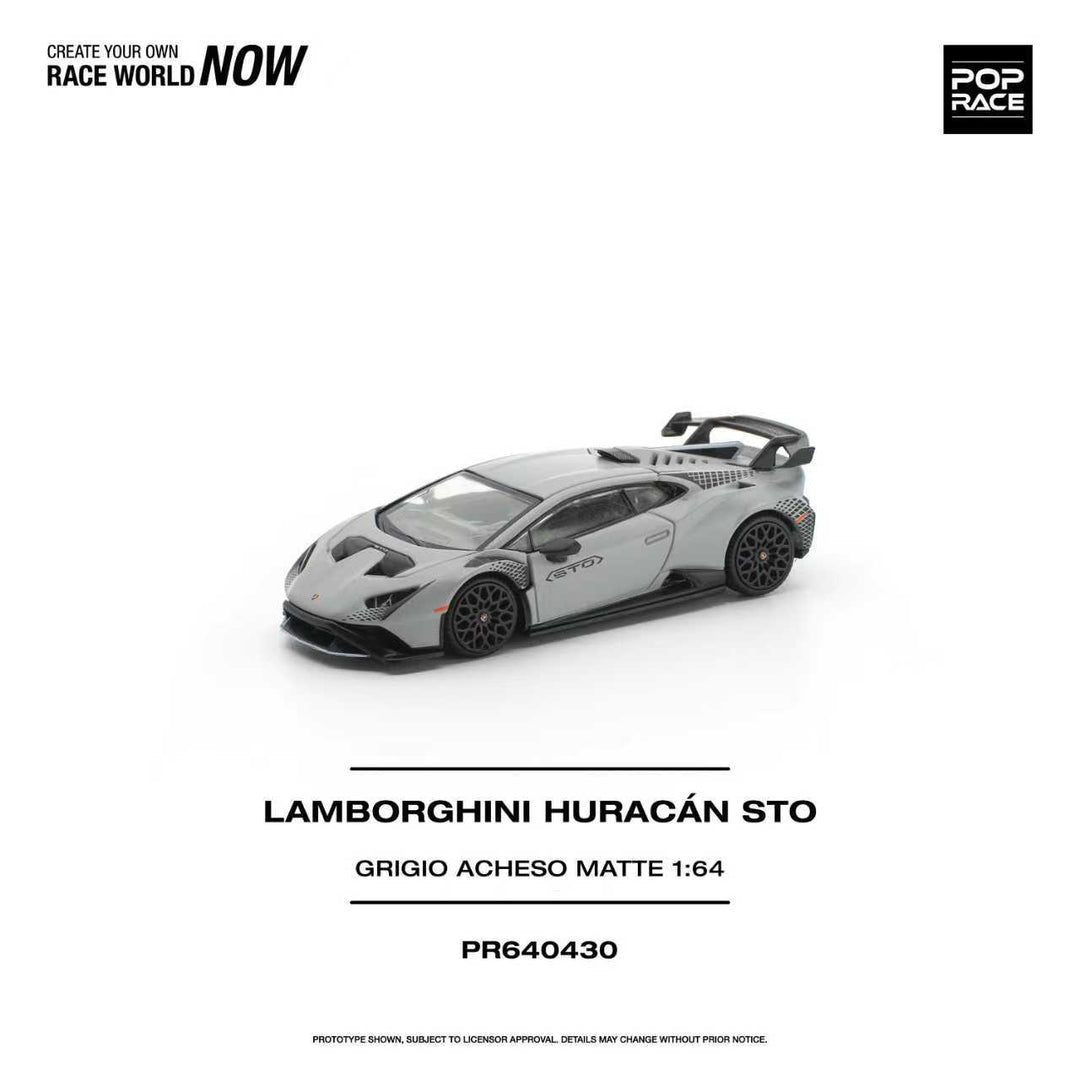 [Preorder] POPRACE 1:64 Lamborghini Huracan STO GRIGIO ACHESO MATTE PR640430