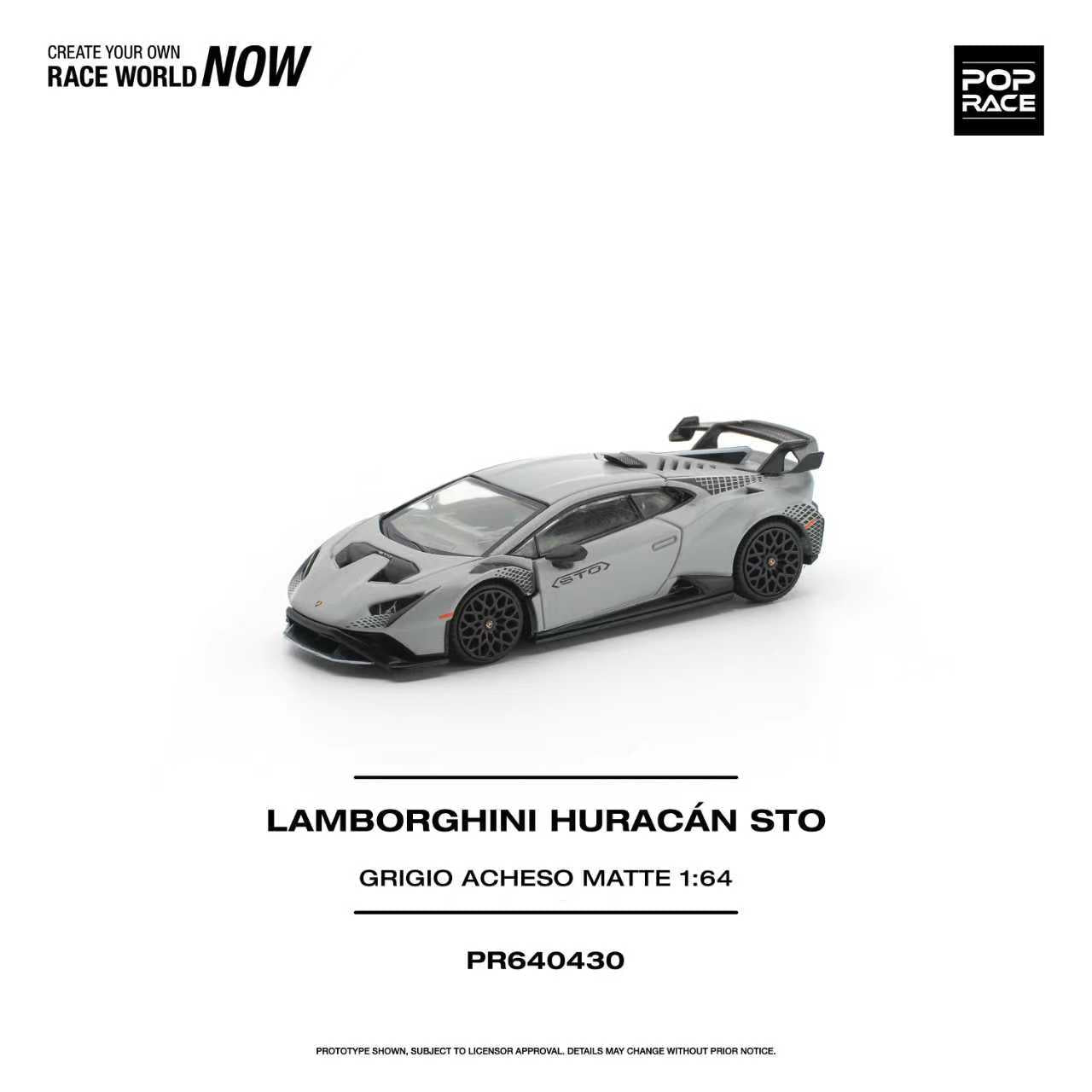 Preorder] POPRACE 1:64 Lamborghini Huracan STO GRIGIO ACHESO MATTE