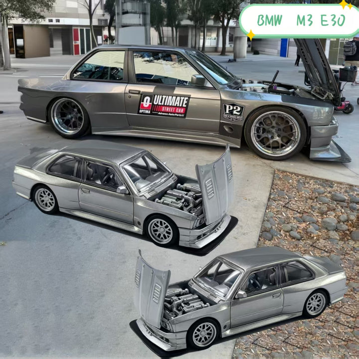 [Preorder] Fei Xiang 1:64 BMW M3 E30 widebody modified version (open hood) Grey