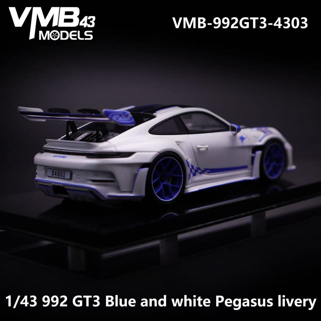 [Preorder] VMB 1:43 992 GT3 RS Blue and white Pegasus livery VMB-992GT3-4303