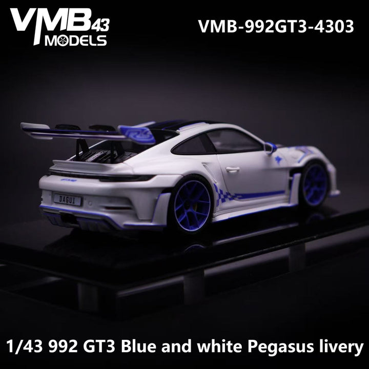 [Preorder] VMB 1:43 992 GT3 RS Blue and white Pegasus livery VMB-992GT3-4303