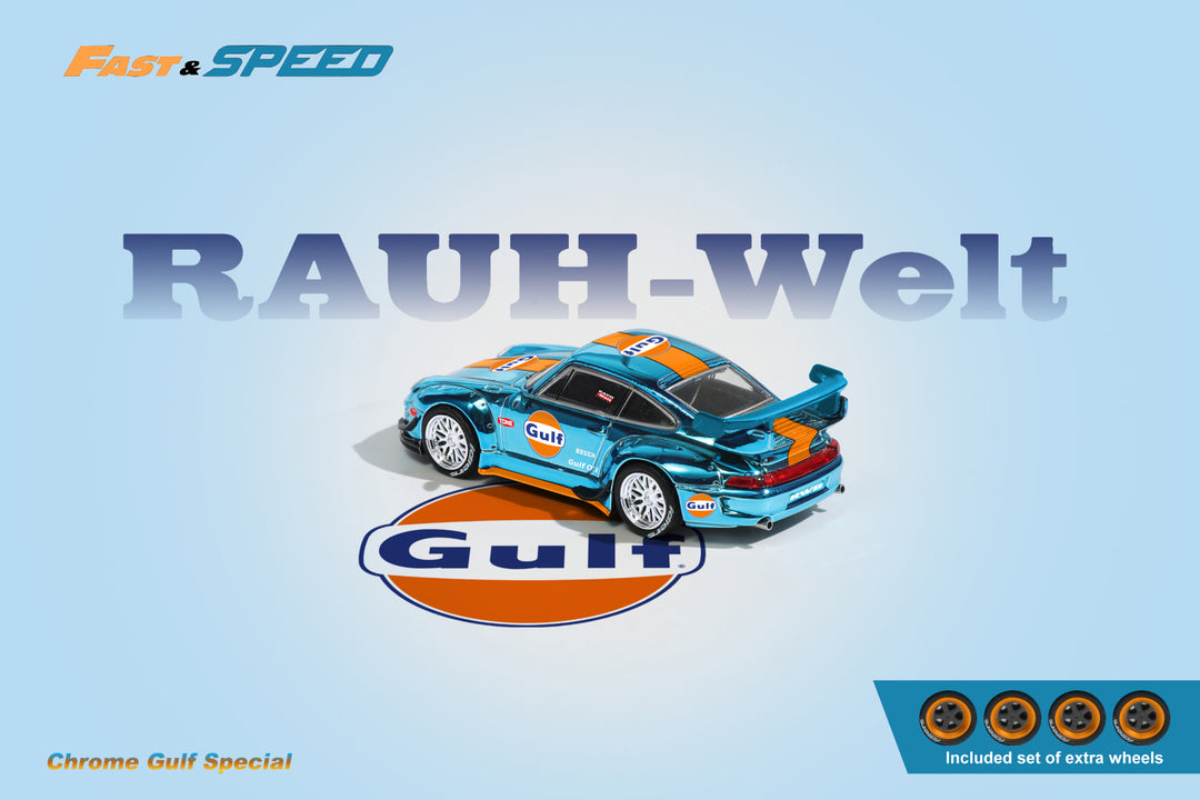 [Preorder] Fast Speed 1:64 Porsche RWB 993 GT - Chrome Gulf