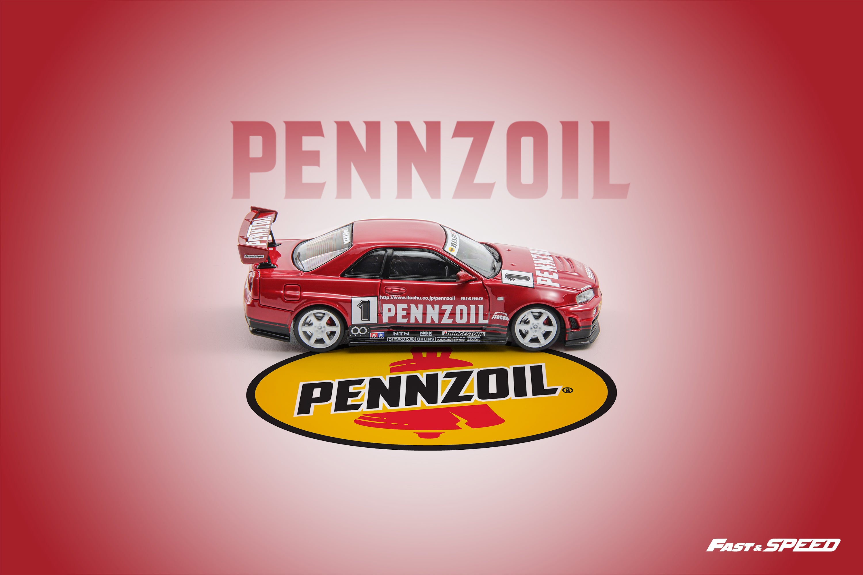 Fast Speed 1:64 Nissan Skyline GT-R R34 Nismo Z-Tune Pennzoil #1