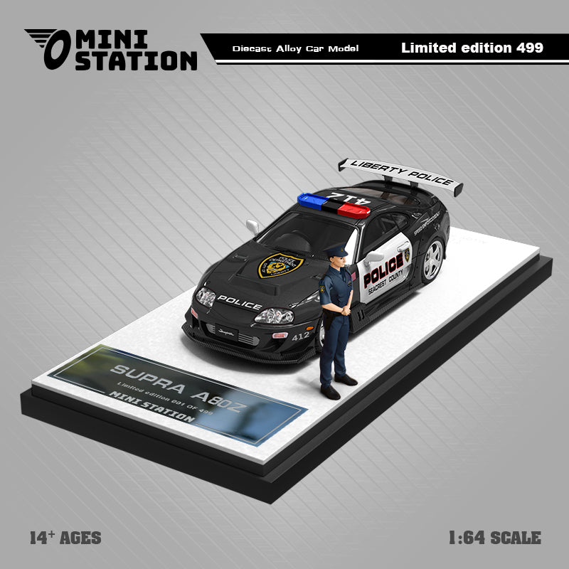 [Preorder] Mini Station 1:64 Toyota Supra A80z GTA Police car