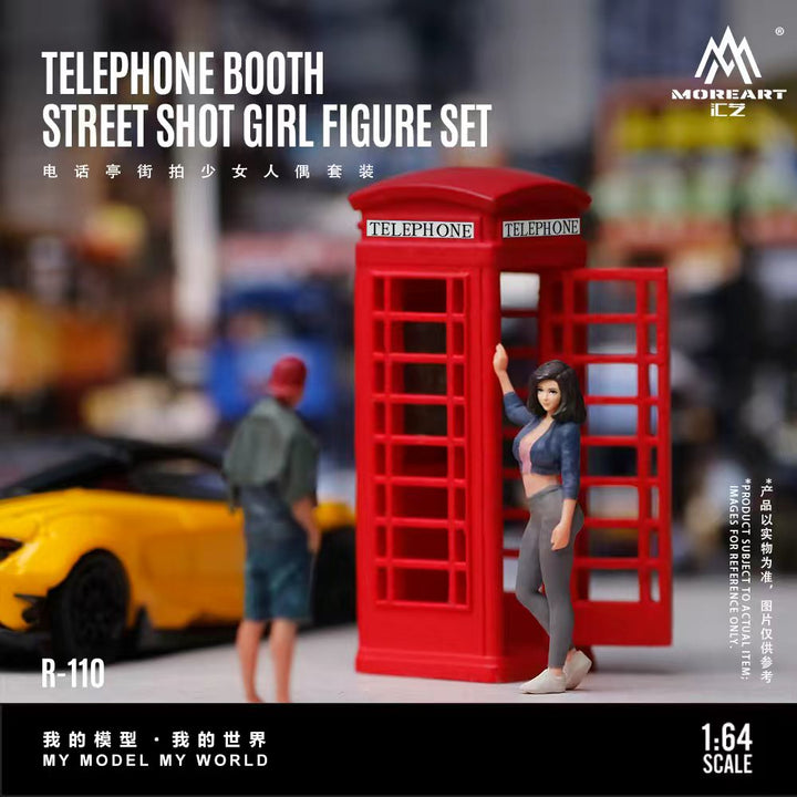 [Preorder] MoreArt 1:64 TELEPHONE BOOTH STREET SHOT GIRL FIGURE SET MO223110