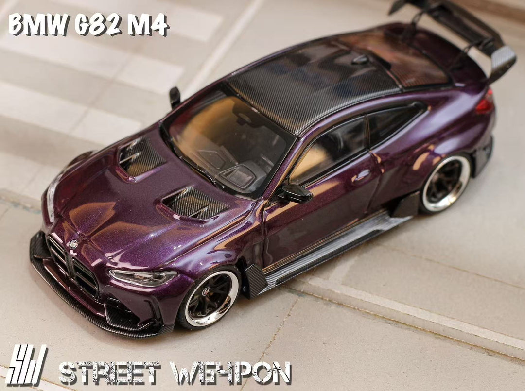 [Preorder] Street Weapon 1:64 BMW G82 M4 wide-body - Dark Purple Special Edition