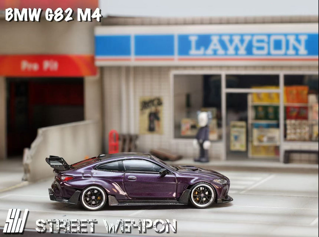 [Preorder] Street Weapon 1:64 BMW G82 M4 wide-body - Dark Purple Special Edition
