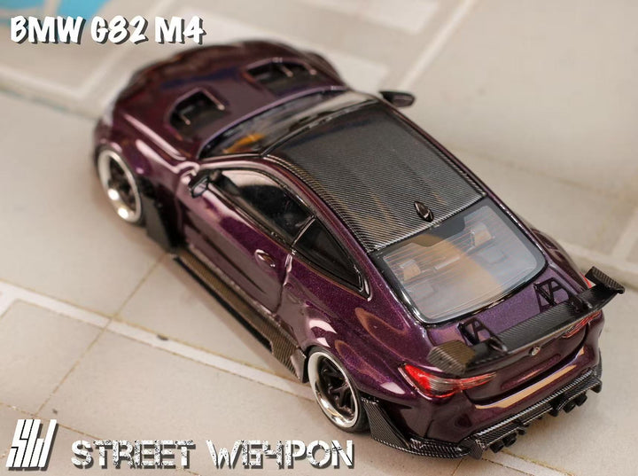 [Preorder] Street Weapon 1:64 BMW G82 M4 wide-body - Dark Purple Special Edition