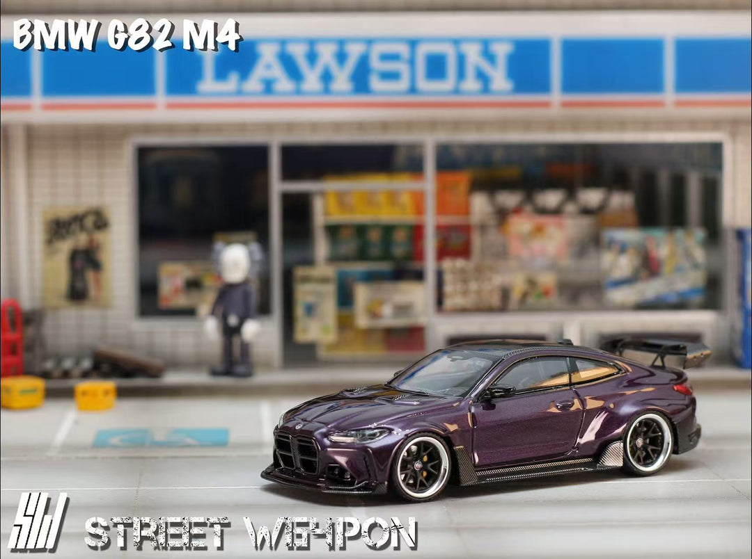 [Preorder] Street Weapon 1:64 BMW G82 M4 wide-body - Dark Purple Special Edition