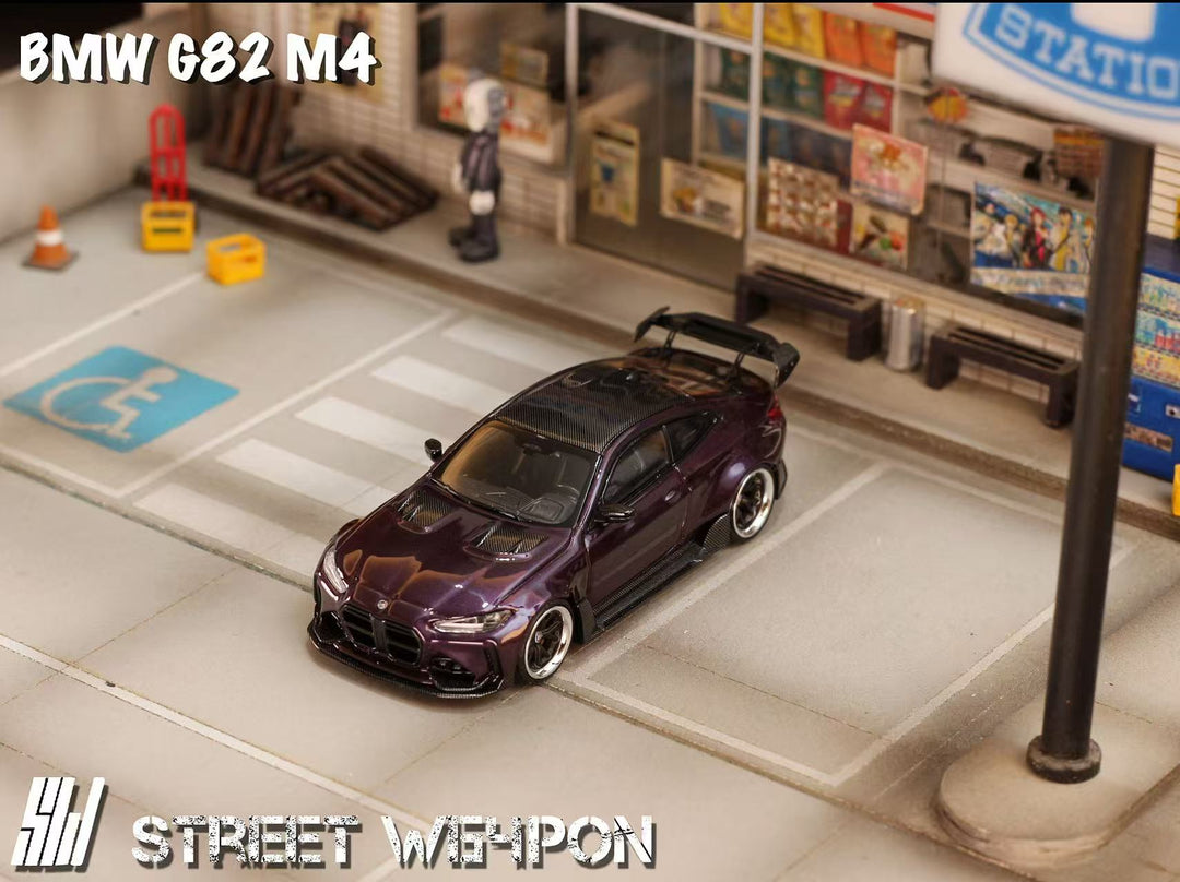 [Preorder] Street Weapon 1:64 BMW G82 M4 wide-body - Dark Purple Special Edition