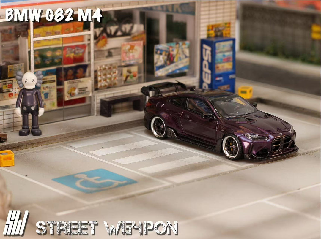 [Preorder] Street Weapon 1:64 BMW G82 M4 wide-body - Dark Purple Special Edition