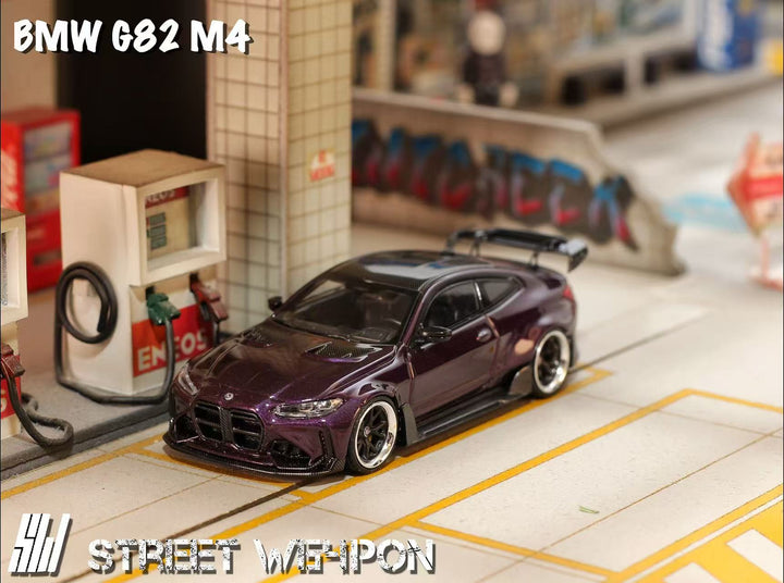 [Preorder] Street Weapon 1:64 BMW G82 M4 wide-body - Dark Purple Special Edition