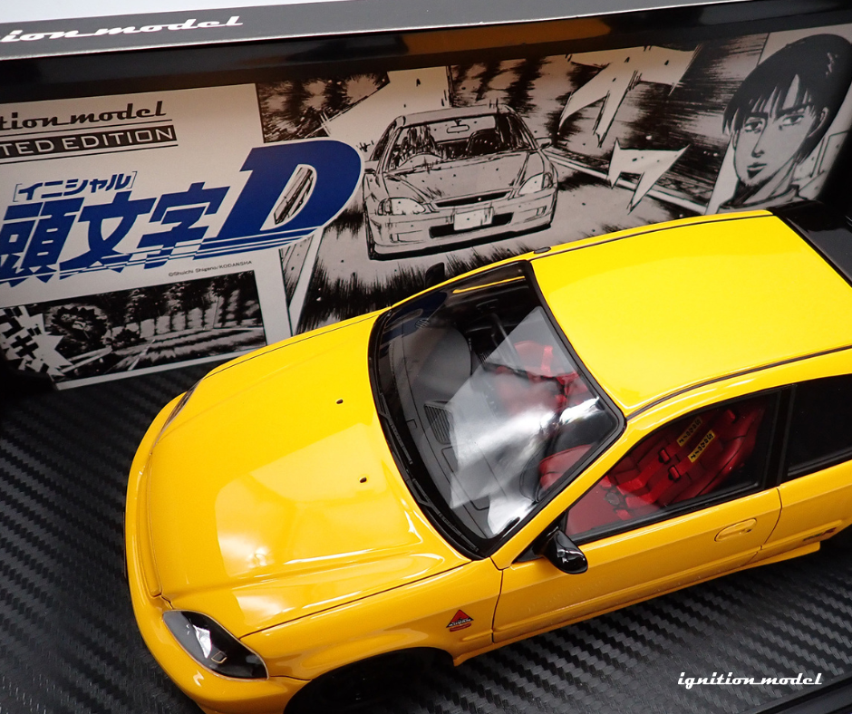 Ignition Model 1:18 INITIAL D Honda CIVIC (EK9) Type R Yellow Ignition Model 1:18 INITIAL D Honda CIVIC (EK9) Type R Yellow
