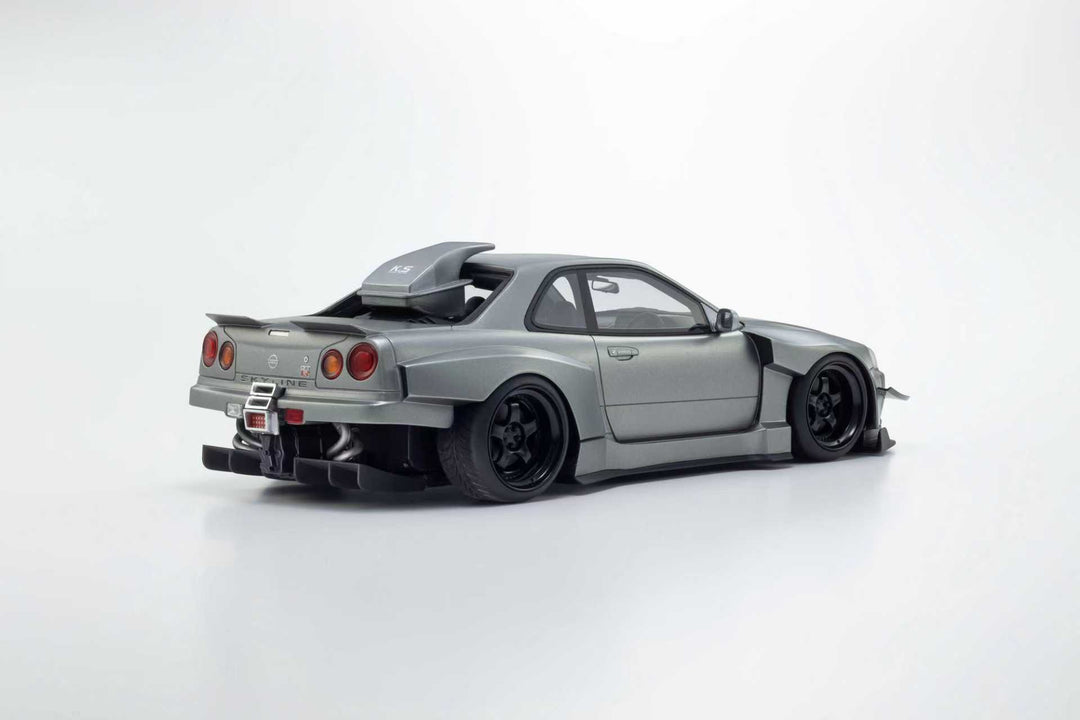 [Preorder] Kyosho 1:18 Nissan Skyline GT-R (R34) Khyzyl Saleem Grey KSR18068MG