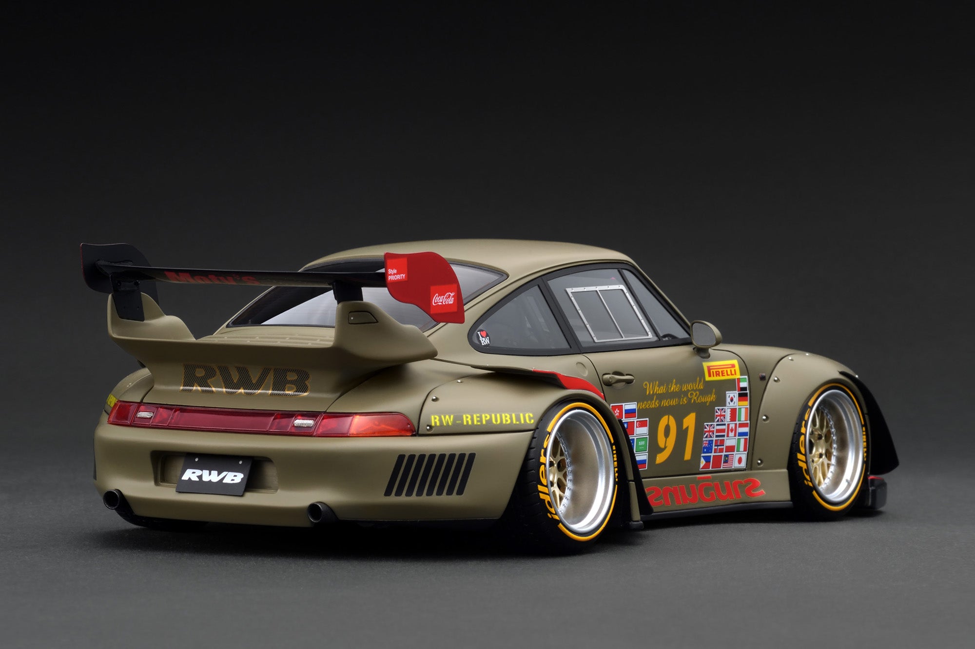 【ignition model】Porsche RWB993 MatteGold 1/64 Ignition Model IG Porsche 911 993 RWB (Matte Gold) Car