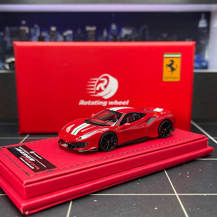 [Preorder] Rotating Wheel 1:64 Ferrari 488 Pista - Red