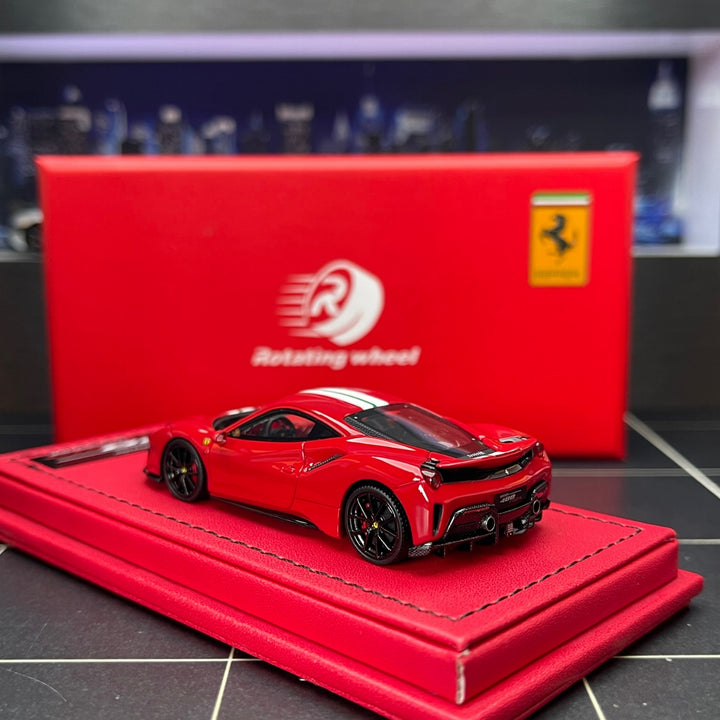 [Preorder] Rotating Wheel 1:64 Ferrari 488 Pista - Red