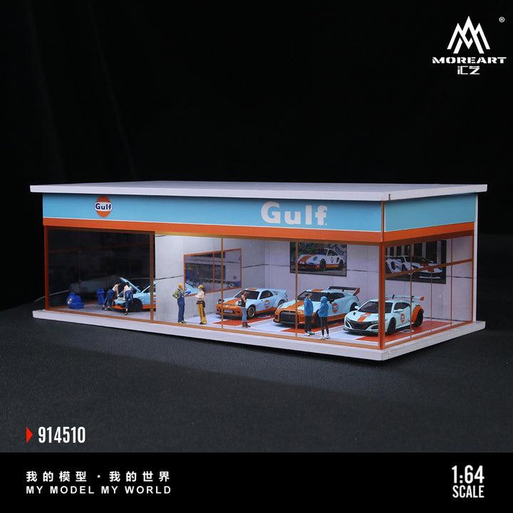 [Preorder] MoreArt 1:64 GULF AND HKS PARKING EXHIBITION HALL (2 Versions) MO914510/MO914511