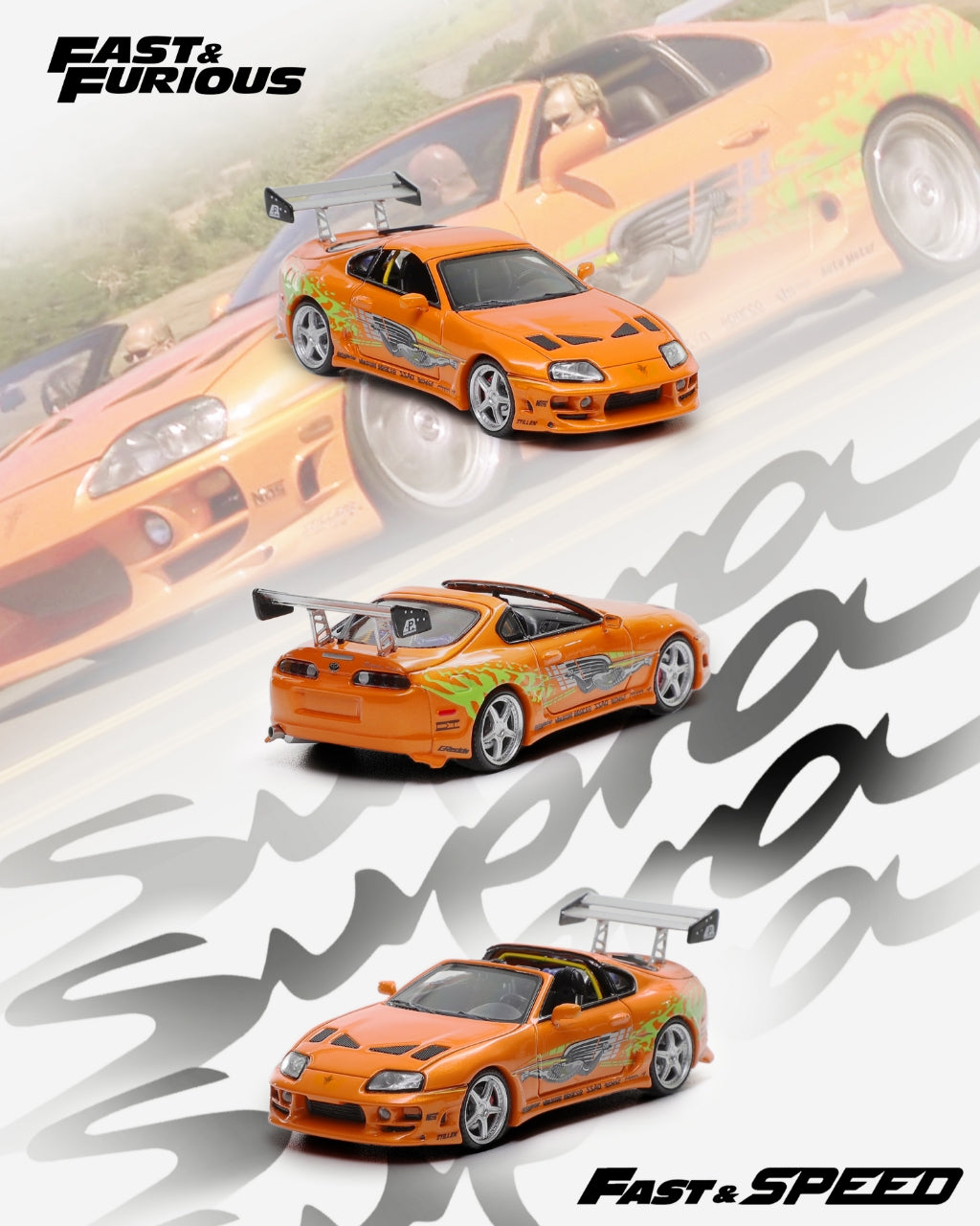 [Preorder] Fast Speed 1:64 Toyota Supra Targa The 4th Generation Bomex Version - FNF Orange (2 Versions)
