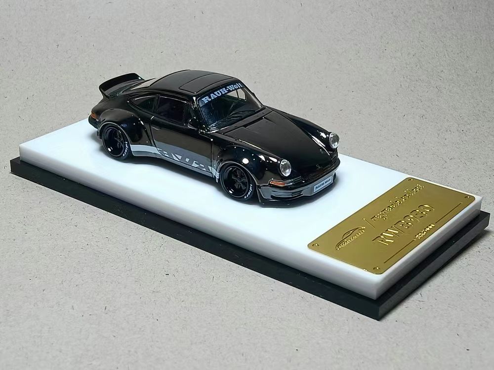 Model Collect 1:64 Porsche Rauh-Welt RWB930 Ducktail Chrome Gunmetal Black