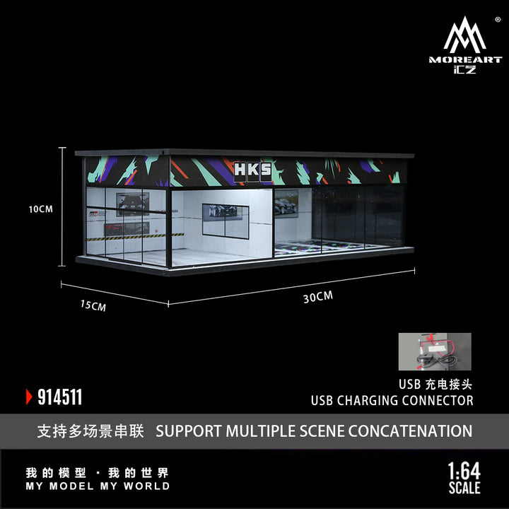 [Preorder] MoreArt 1:64 GULF AND HKS PARKING EXHIBITION HALL (2 Versions) MO914510/MO914511